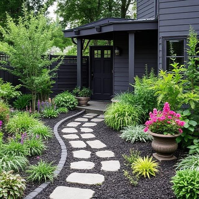 Garden Design Tip 3: Use Dark Colors for Boundaries